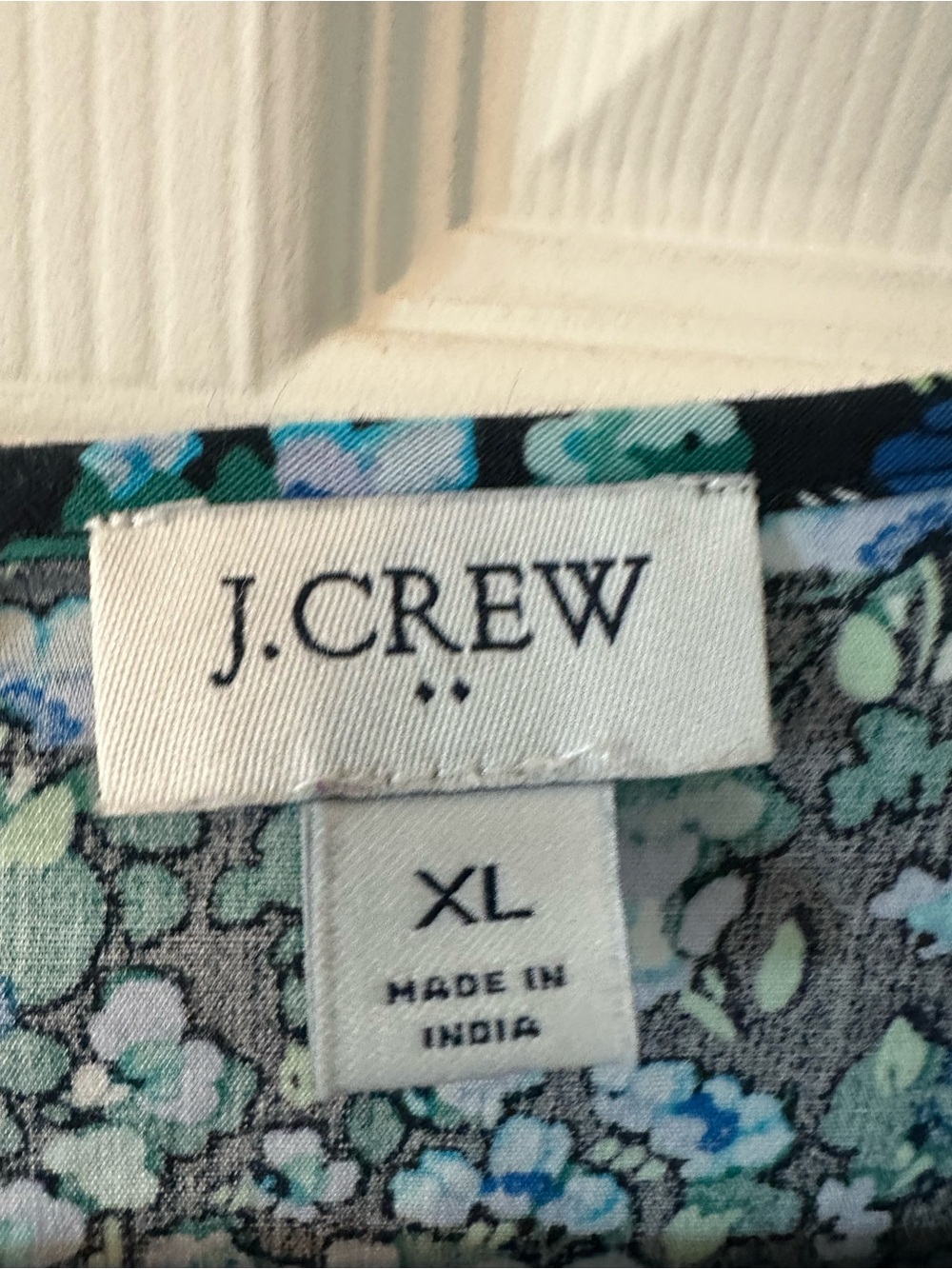 J. Crew Teal and Black Floral Smocked Midi Dress - Picture 7 of 9
